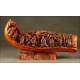 Beautiful Hand Carved Bamboo Root Piece with the Eight Immortals. Mid 20th Century