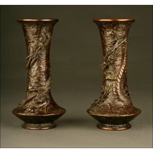 Chinese Bronze Vases, 19th Century