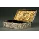 Impressive Chinese Solid Silver Box, XIX Century.