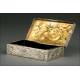 Impressive Chinese Solid Silver Box, XIX Century.