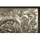Impresionante Caja China de Plata Maciza, S. XIX. Con Dragón Imperial en la Tapa
