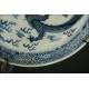 Delicate Chinese Blue and White Porcelain Dish, Mid XIX Century. Hand Decorated