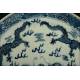 Delicate Chinese Blue and White Porcelain Dish, Mid XIX Century. Hand Decorated