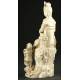 Kwan Yin in Chinese Blanc Porcelain from Ancient China. Qing Period.