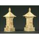 Precious Pair of Chinese Ivory Pagodas, XIX Century.