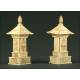 Precious Pair of Chinese Ivory Pagodas, XIX Century.