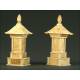 Precious Pair of Chinese Ivory Pagodas, XIX Century.