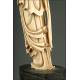Antique Chinese Figure on Wooden Stand, Circa 1900. Ivory Paste
