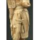 Chinese Figure on Wooden Stand, Circa 1900. Ivory Paste and Hand Decorated.