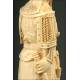 Chinese Figure on Wooden Stand, Circa 1900. Ivory Paste and Hand Decorated.