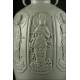 S. XIX. Chinese Bottle Covered in Silver Blown Glass. Contrasted in the Base.