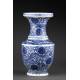 Classic Chinese Blue and White Porcelain Vase, Hand Decorated. Kangxi Brand.