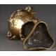 Incensario o Urna Asiático de Latón, Circa 1900. Labrado a Mano y en Buen Estado de Conservación