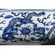 Stylized Chinese Blue and White Porcelain Bowl. Hand Decorated and with Kangxi Mark.