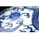 Estilizado Cuenco Chino de Porcelana Blanca y Azul. Decorado a Mano y con Marca de Kangxi