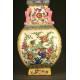 Decorative Chinese Hand Painted Porcelain Piece. With Kangxi mark. XX Century