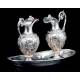 Precious Antique Solid Silver Liturgical Vases. France, 1818-38