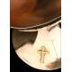 Beautiful Solid Silver Contrasted Chalice in Original Case. France, 1930's