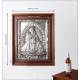 Precioso cuadro de los años 70 en cobre repujado y plateado con imagen de la Virgen de Rocío. Patrona de Almonte