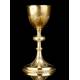 Silver Chalice and Paten made in France in the XIX Century. Original Case