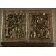 Antique English Paper Table Top Paper Basket, S. XIX. Black Forest Wood. In Good Condition