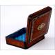 Preciosa Caja de Madera de Raíz con Marquetería Boulle. Francia, Siglo XIX