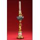 Beautiful Oil Lamp in Bronze and Porcelain. S. XIX