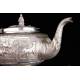Antique Solid Silver Coffee Pot, Hand Decorated and Contrasted. Early 20th Century