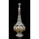 Antique Pewter and Blown Glass Liquor Bottle. Central Europe, XIX Century