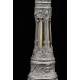 Antique Pewter and Blown Glass Liquor Bottle. Central Europe, XIX Century