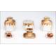 Precious Antique Perfume Box with Old Paris Porcelain Bottles. France, XIX Century