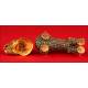 Asian Traditional Lion Shape Figure, 20th Century. Coral and turquoise
