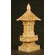 Chinese Carved Ivory Pagoda. XIX Century. Contains a Buddha behind the Upper Doors.