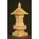 Chinese Carved Ivory Pagoda. XIX Century. Contains a Buddha behind the Upper Doors.