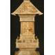 Chinese Carved Ivory Pagoda. XIX Century. Contains a Buddha behind the Upper Doors.