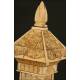 Chinese Carved Ivory Pagoda. XIX Century. Contains a Buddha behind the Upper Doors.
