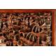 Chinese Jewelry Box in Carved Wood with Costumbrist Scenes, XIX Century. Restored.