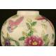 Elegante Jarrón Chino de Porcelana con Tapa del Siglo XIX. Sello Imperial Qianlong