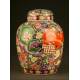 Impressive Chinese Porcelain Vase. Hand Engraved and Painted Lions. S. XIX