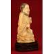 Delicate Chinese Ivory Figure of the God Zhongli Quan. Circa 1920's