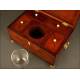 Preciosa Caja para Té Inglesa del S. XIX en Madera de Caoba. Con Cinco Compartimentos.