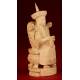 Chinese Emperor in Ivory. Profusely Hand Carved. XIX Century.