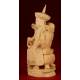 Chinese Emperor in Ivory. Profusely Hand Carved. XIX Century.