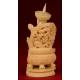 Chinese Emperor in Ivory. Profusely Hand Carved. XIX Century.