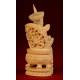 Chinese Emperor in Ivory. Profusely Hand Carved. XIX Century.