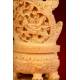 Chinese Emperor in Ivory. Profusely Hand Carved. XIX Century.