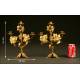 Pair of Gilded Brass Candlesticks. 1900. Handmade with Floral Motifs.