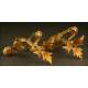 Pair of Gilded Brass Candlesticks. 1900. Handmade with Floral Motifs.
