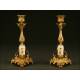 Elegant Pair of French Candlesticks, 1880. Well Preserved. Antique and Decorative.