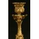 Elegant Pair of French Candlesticks, 1880. Well Preserved. Antique and Decorative.